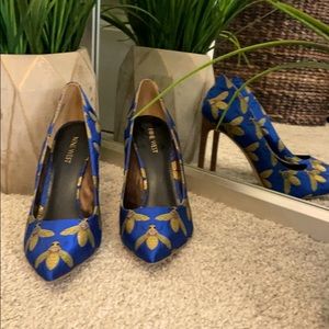 Royal blue/Gold heels